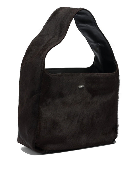 CHOCOLATE COW LEATHER SHOULDER BAG