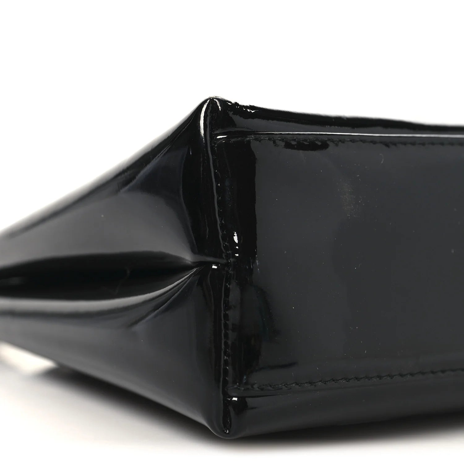 Patent Small Kelly Flap Bag Black