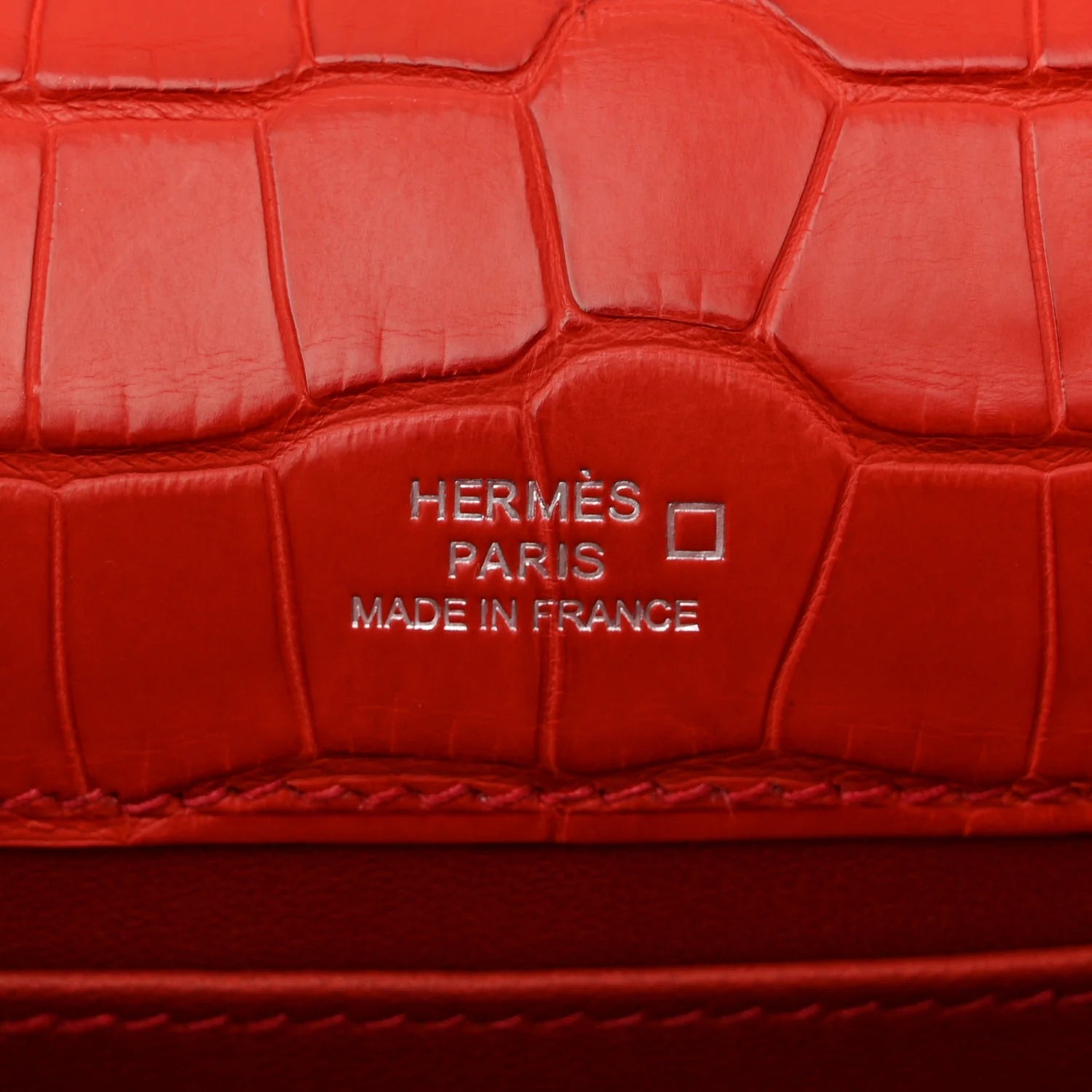 Matte Alligator Kelly Pochette Bougainvillea