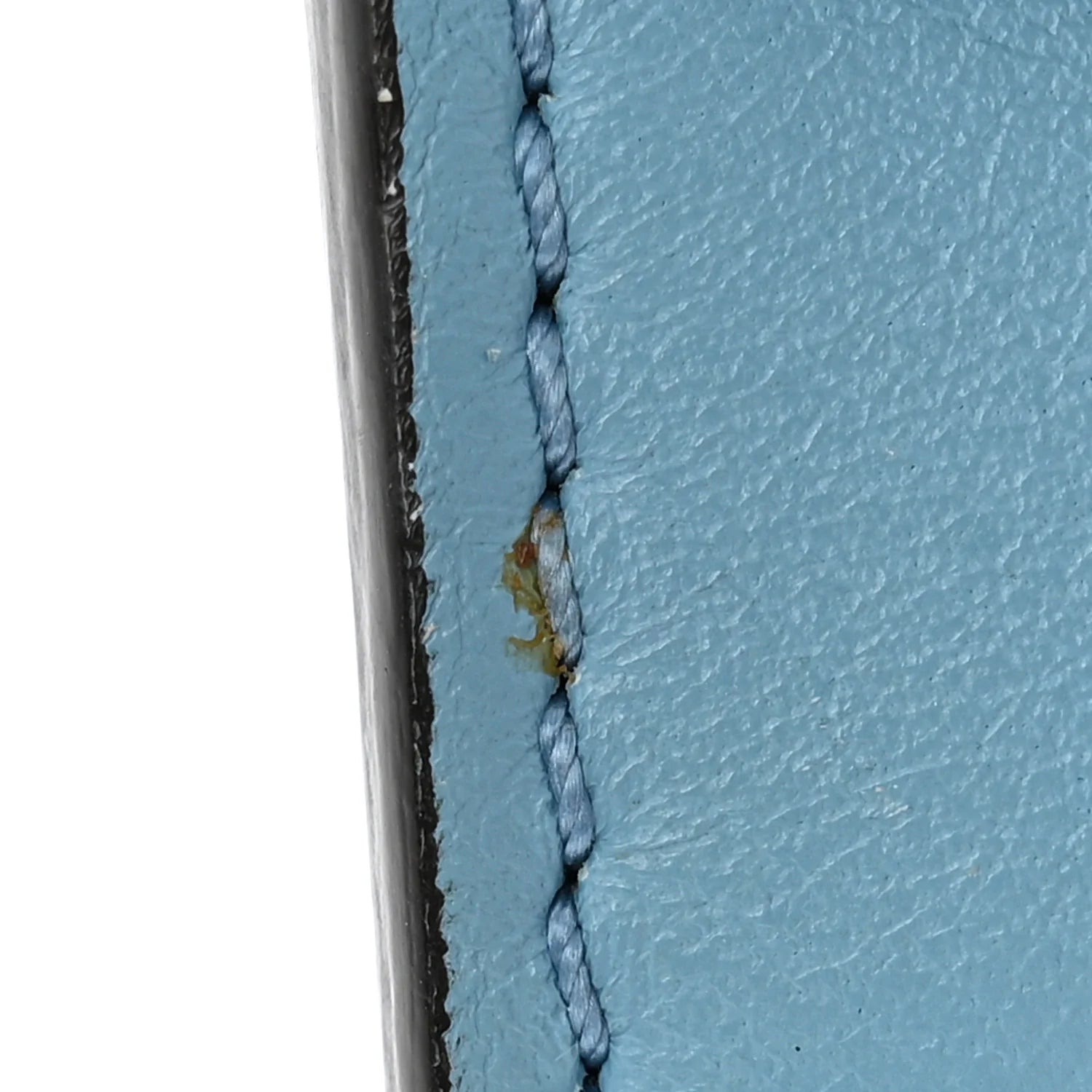 Suede Calfskin Faye Wallet on Strap Vinyl Blue