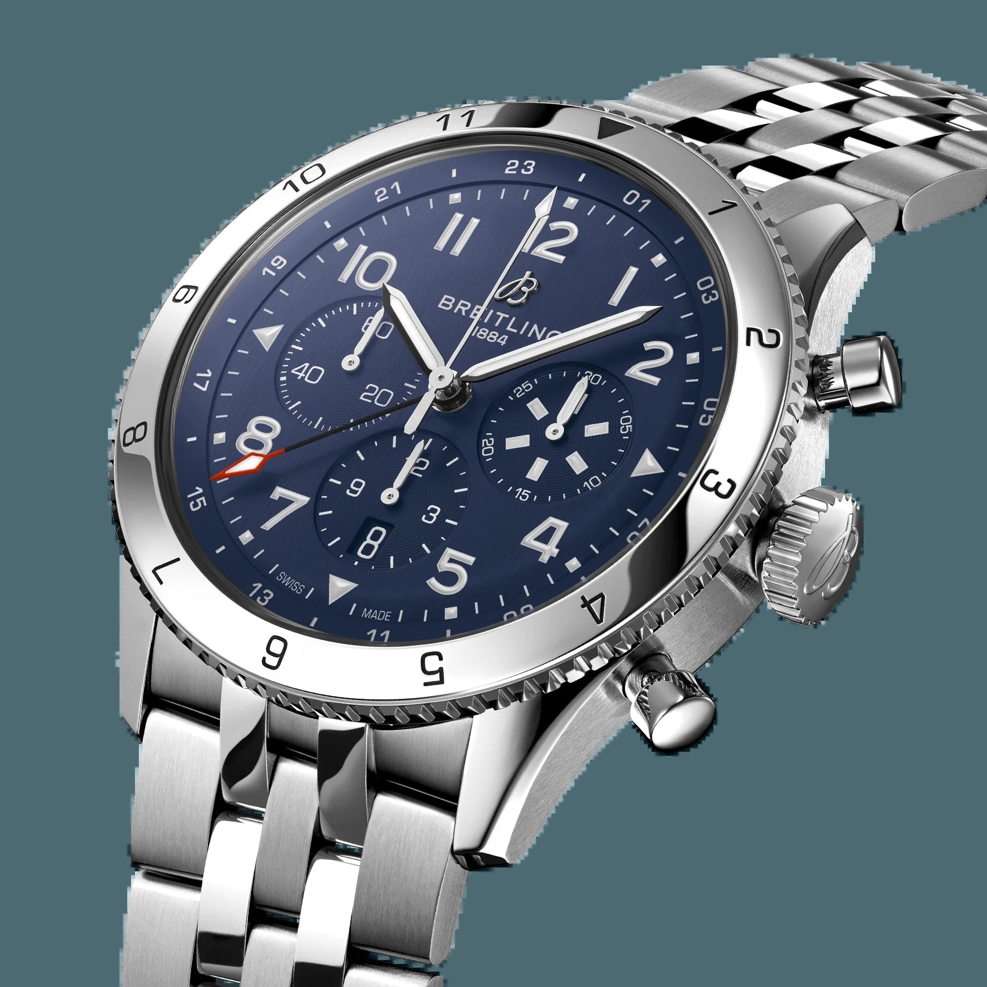 Classic AVI B04 Chronograph GMT 46 Tribute to Vought F4U Corsair, Stainless Steel, Ref# AB04451A1C1A1, Unworn 2024