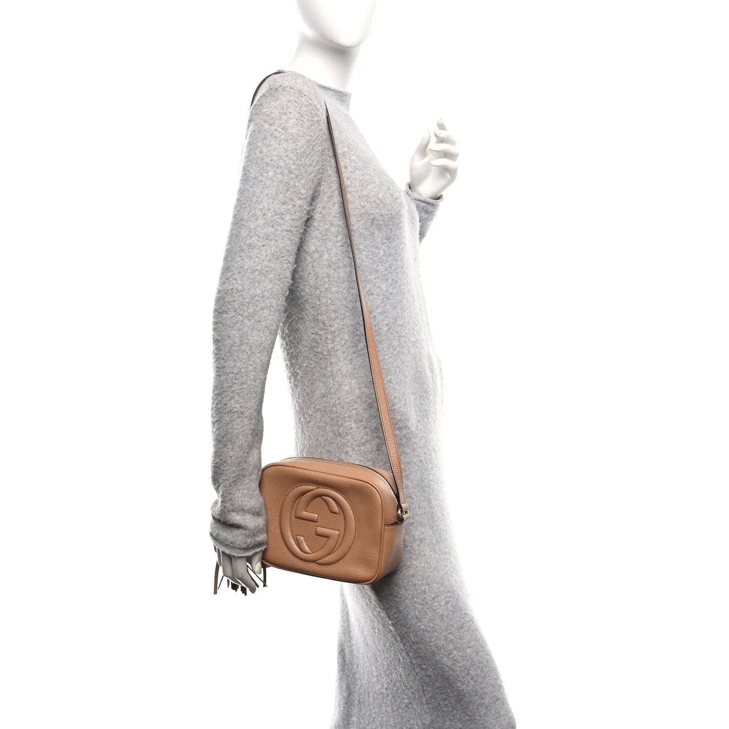 Pebbled Calfskin Small Soho Disco Bag Camelia