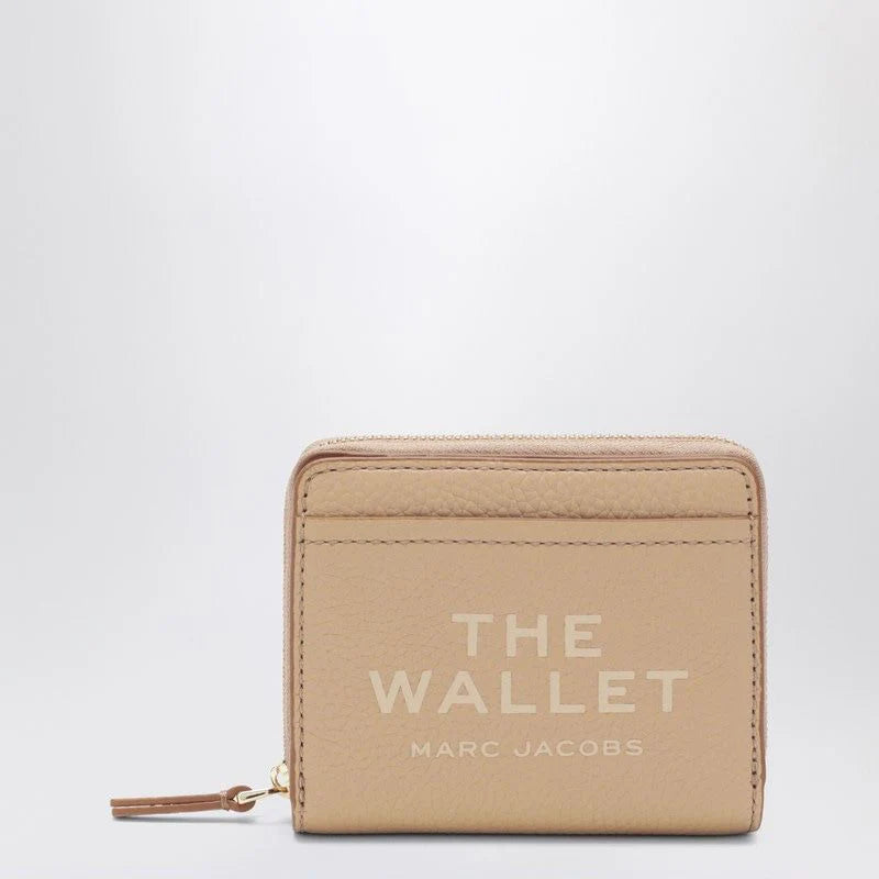 MINI BEIGE FULLGRAIN LEATHER WALLET