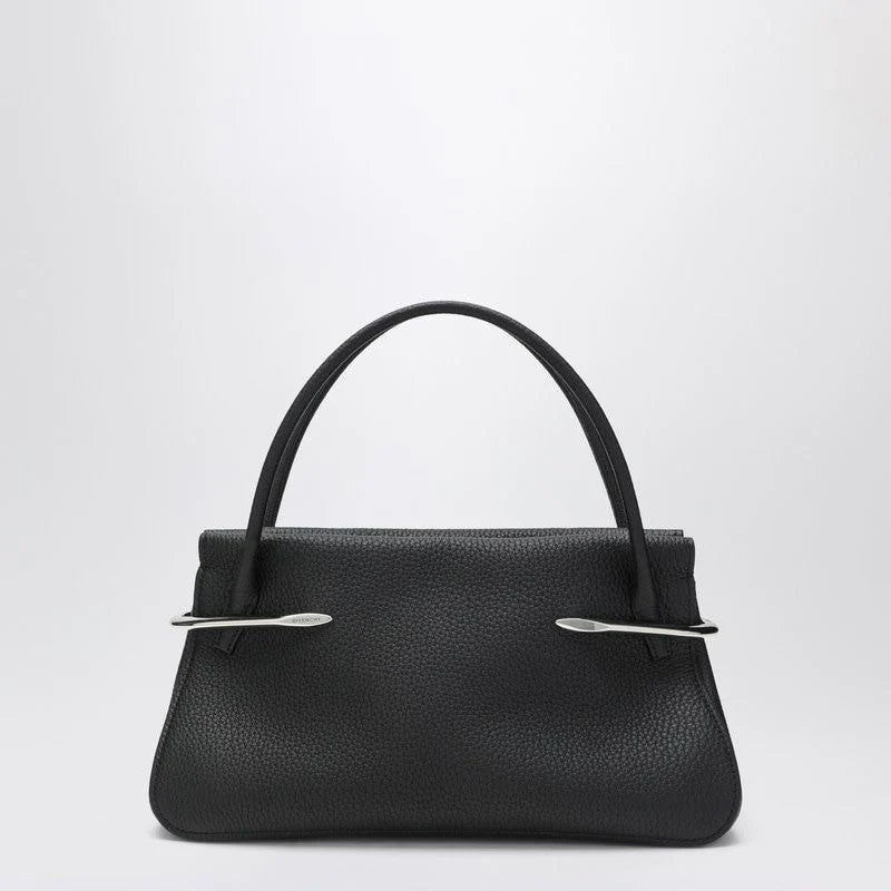 MEDIUM BLACK PINCH BAG in GRAIN LEATHER