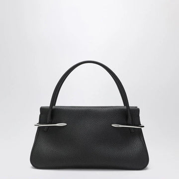 MEDIUM BLACK PINCH BAG in GRAIN LEATHER