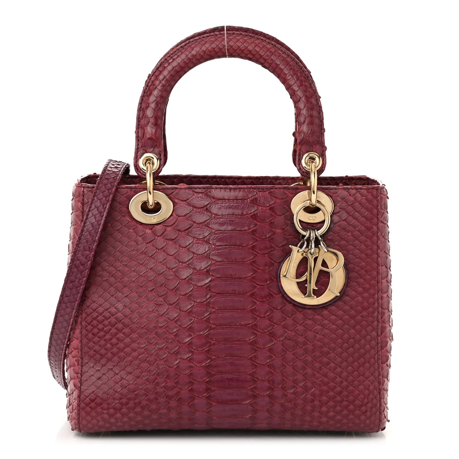 Snakeskin Medium Lady Dior Purple