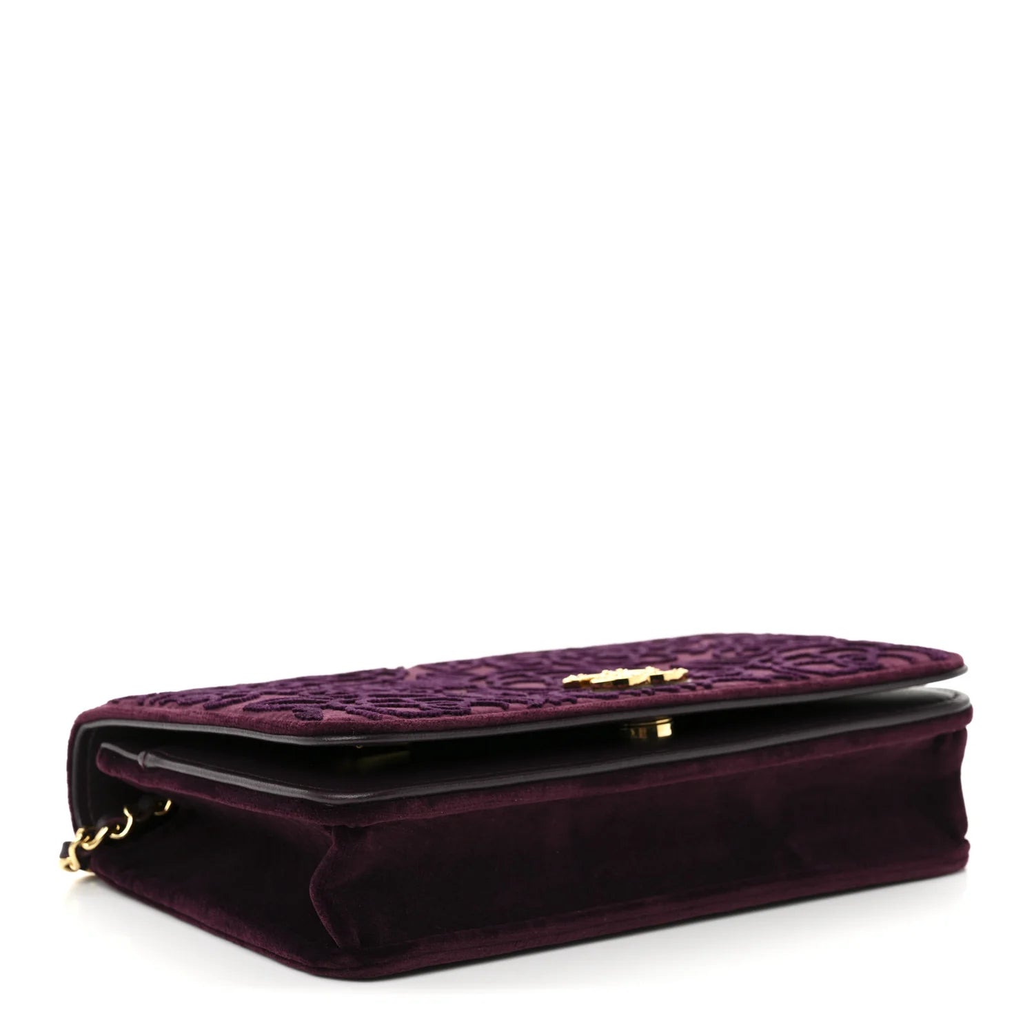 Velvet Metiers D'Art Wallet on Chain WOC Burgundy