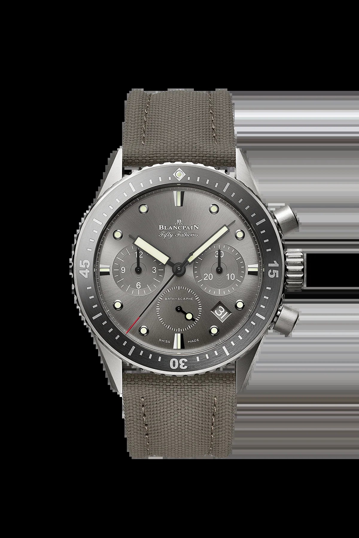 Unworn  Fifty Fathoms Bathyscaphe Chronographe Flyback, Titanium, 43Mm, Ref# 5200-1210-G52A, Box and Papers