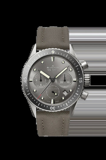 Unworn  Fifty Fathoms Bathyscaphe Chronographe Flyback, Titanium, 43Mm, Ref# 5200-1210-G52A, Box and Papers