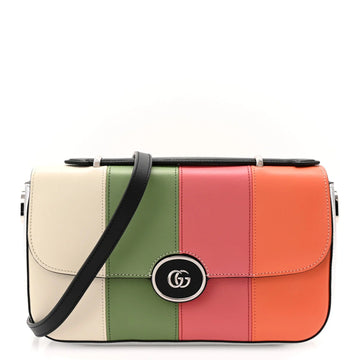 Senna Calfskin Petite GG Top Handle Shoulder Bag Mystic White Silver Multicolor