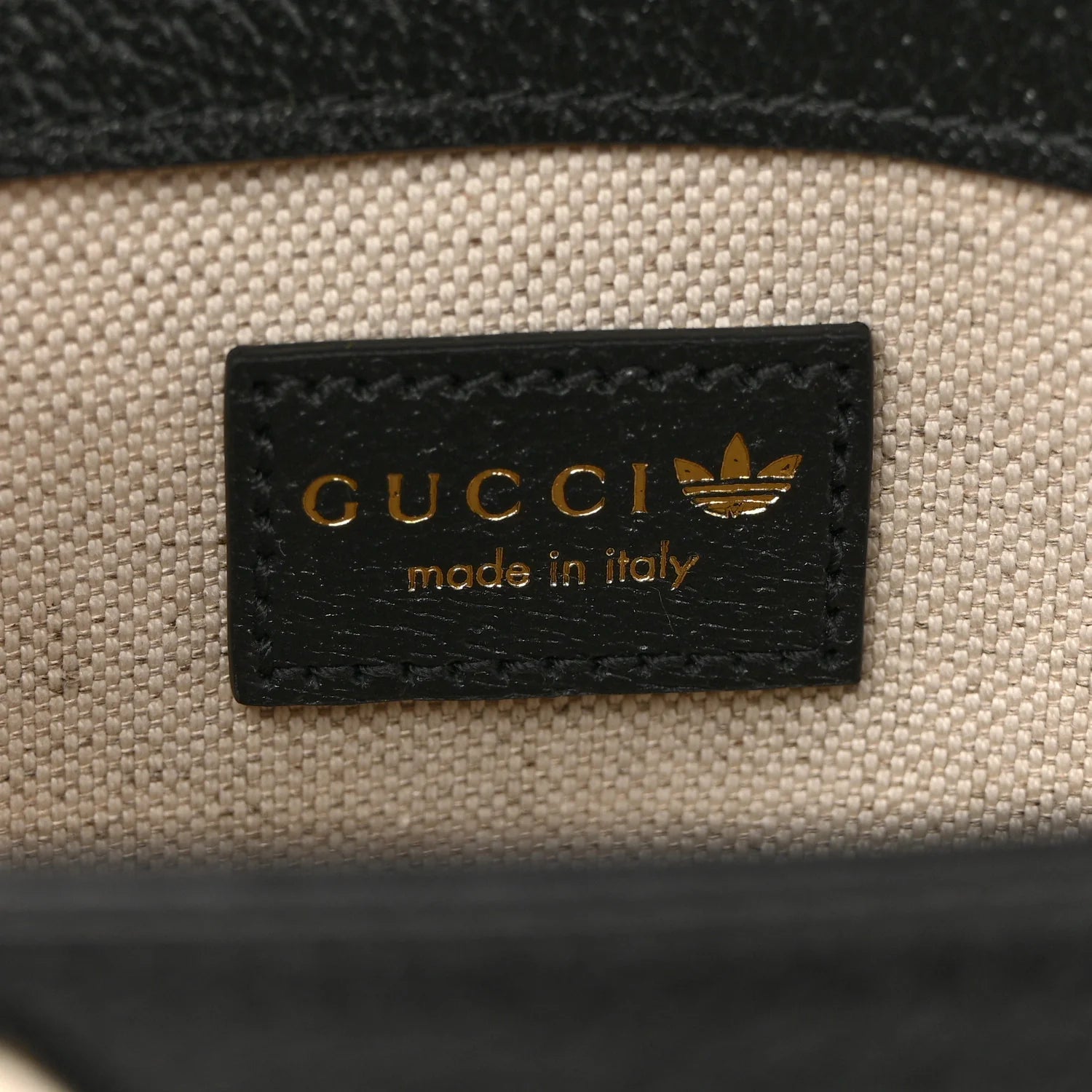 X adidas Textured Dollar Calfskin Web Trefoil Mini Horsebit 1955 Shoulder Bag Black off White