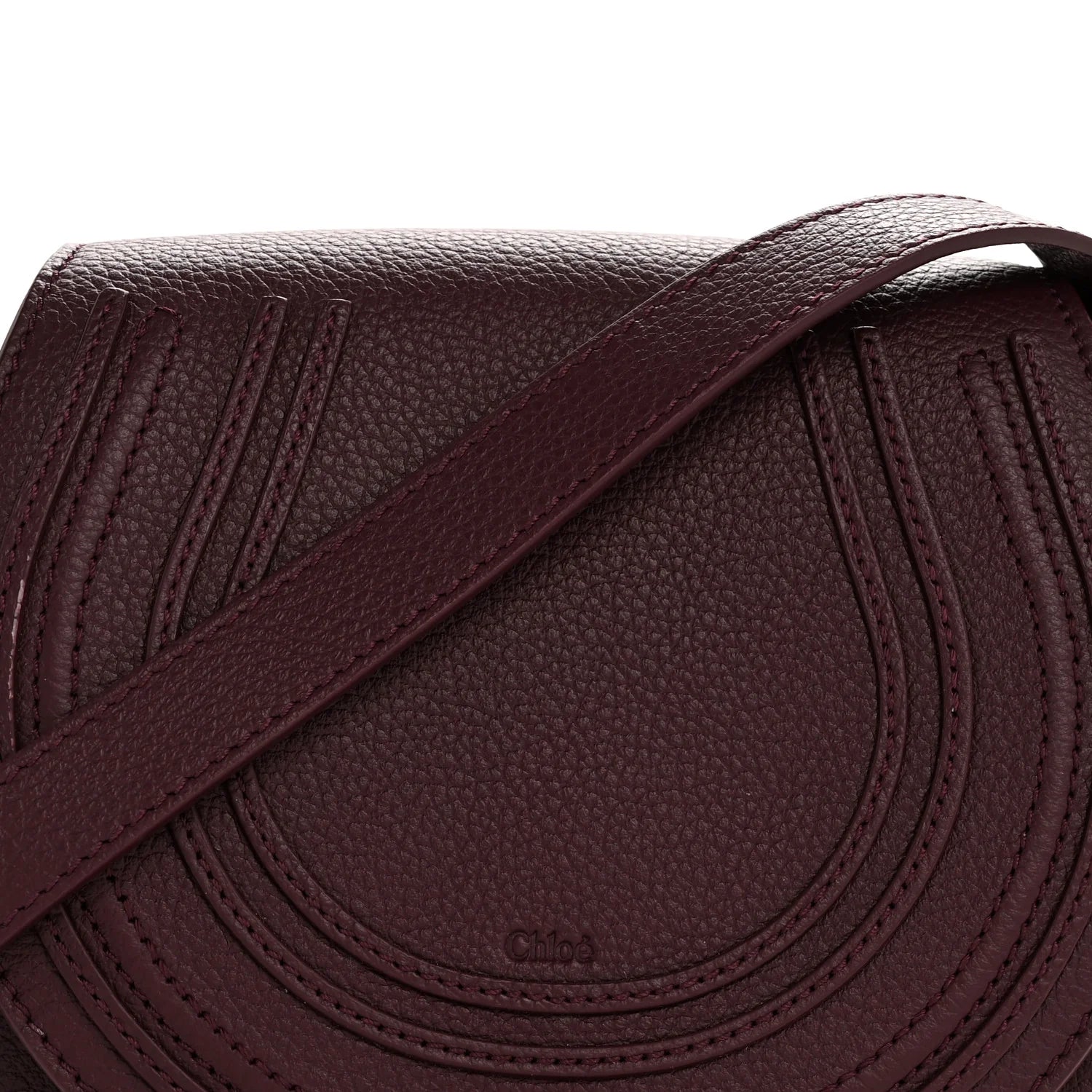 Grained Calfskin Small Marcie Saddle Bag Dimness Purple