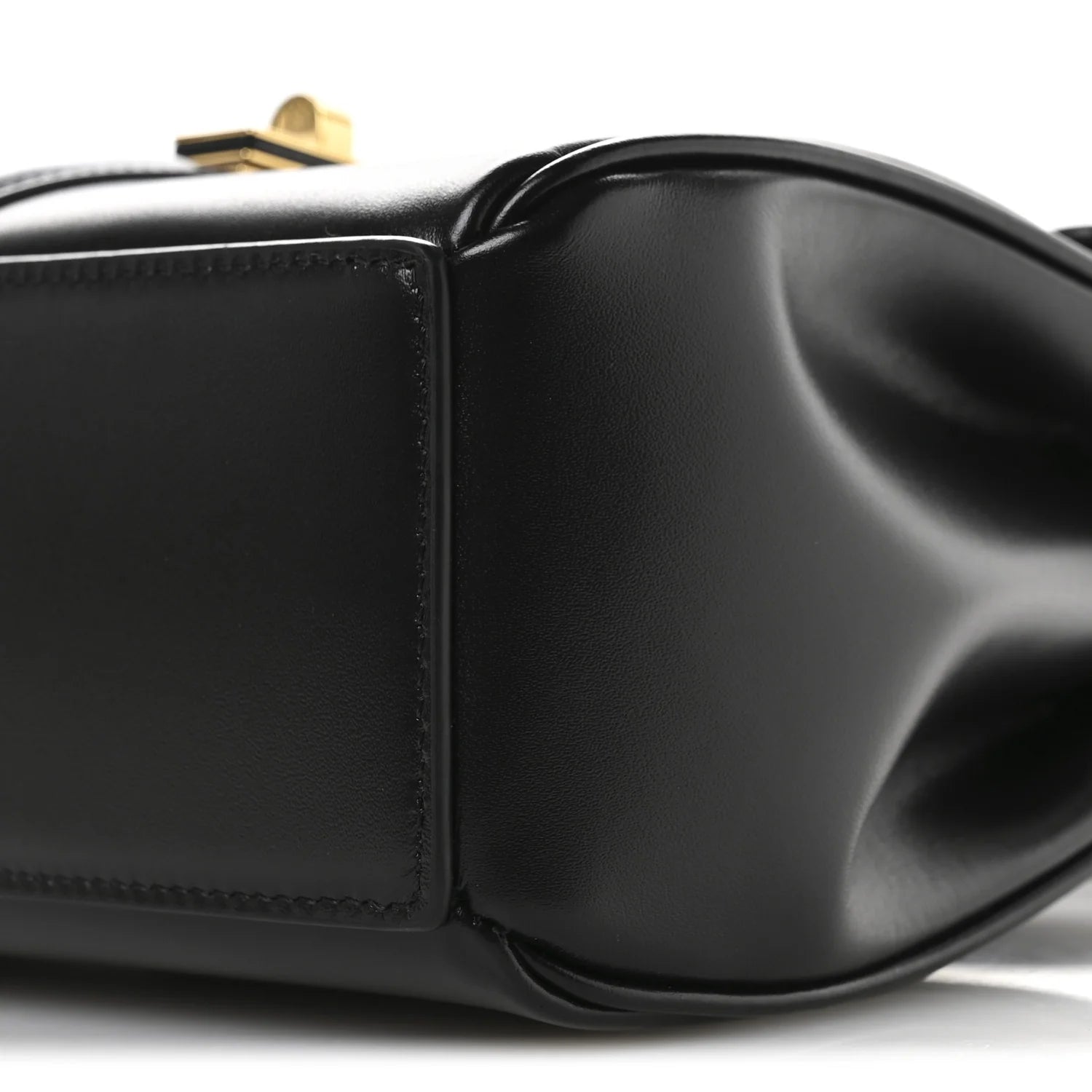 Satinated Calfskin Mini 16 Top Handle Bag Black