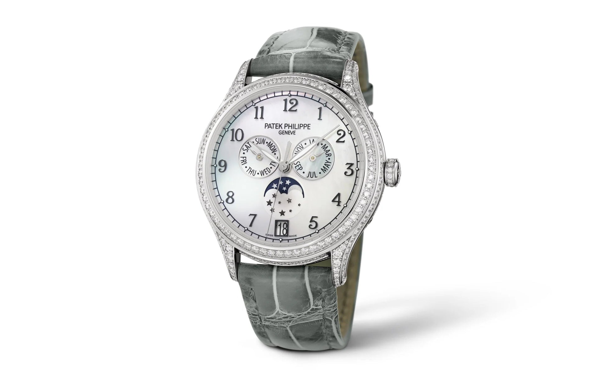 Complication, 18K White Gold Set with 388 Diamonds (~2,92 Ct), 38Mm, Annual Calendar Ref# 4948G-010