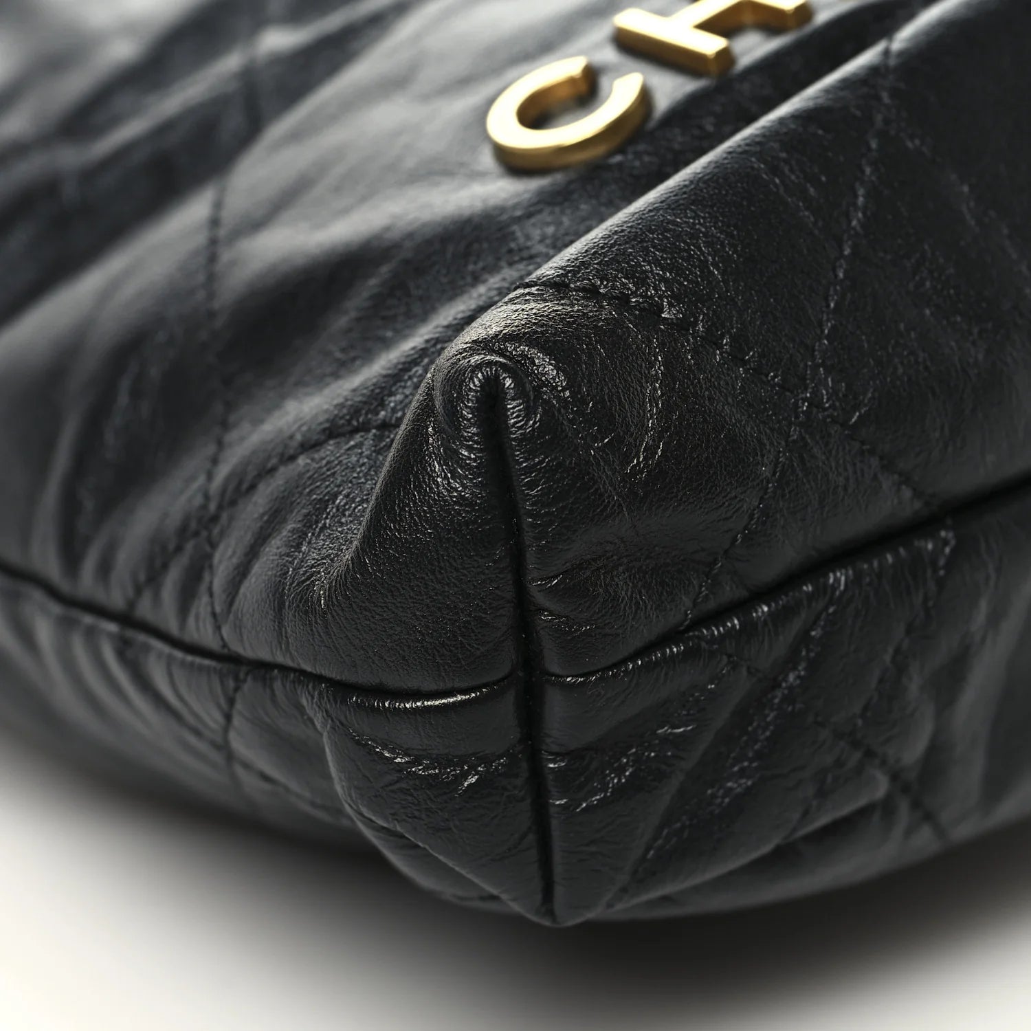 Shiny Calfskin Quilted Mini  22 Black