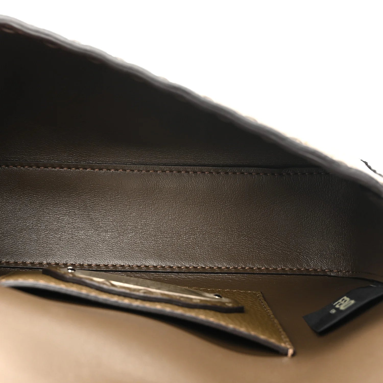 Cuoio Roma Sellerissima Nappa Sintetica Tape Stitch Mini Baguette Argento