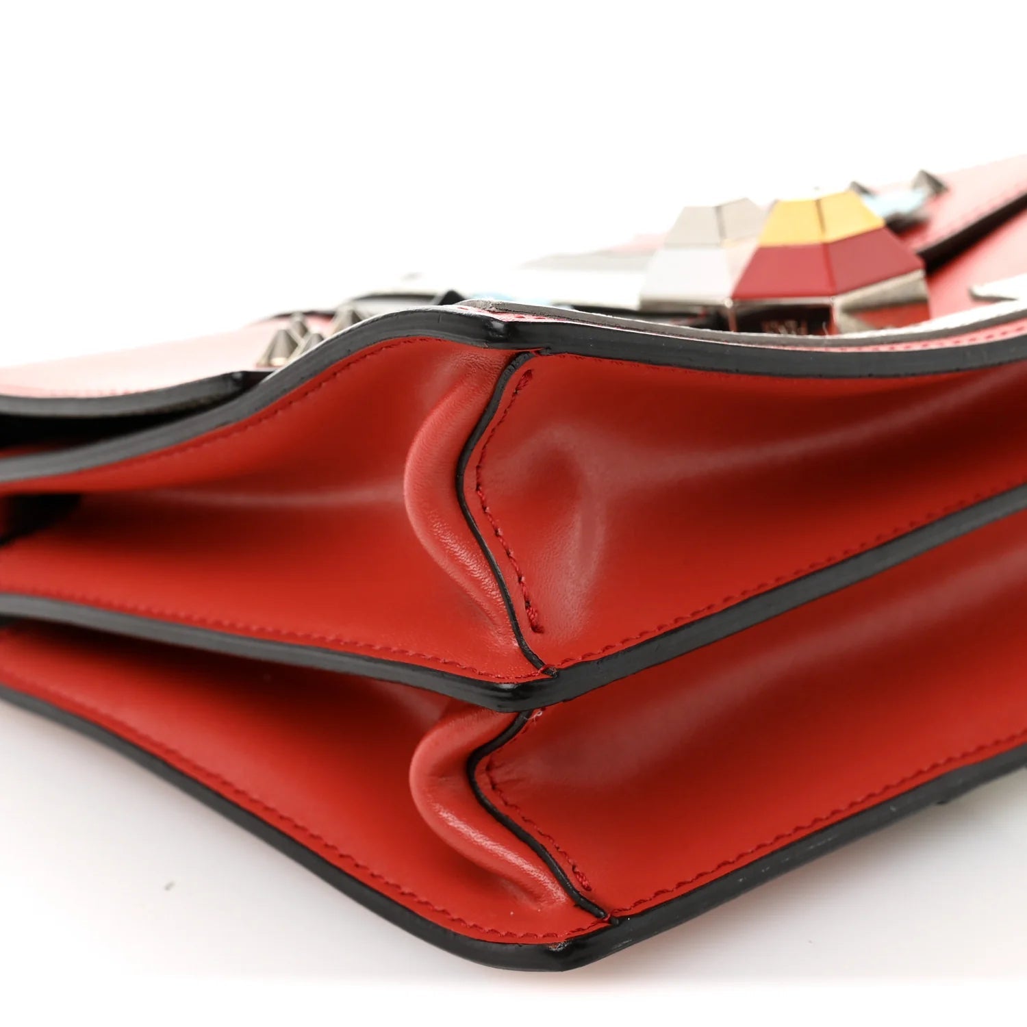 Vitello Liberty Lucido Catalan Mirror Hypnoteyes Studded Small Kan I Shoulder Bag Bloody Mary Carbone Multicolor