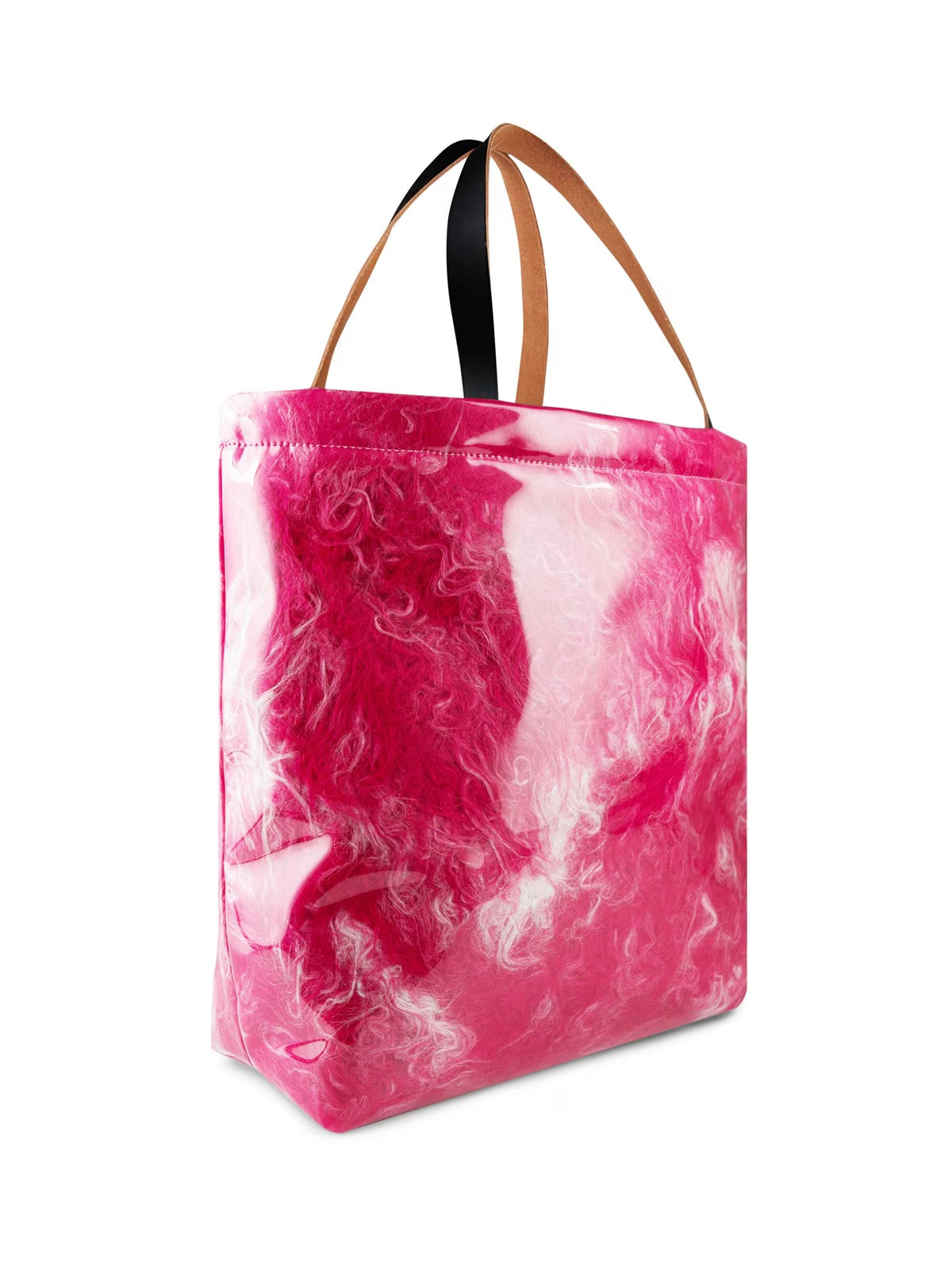 LOGO PATCH COVERED SHEARLING TOTE BAG