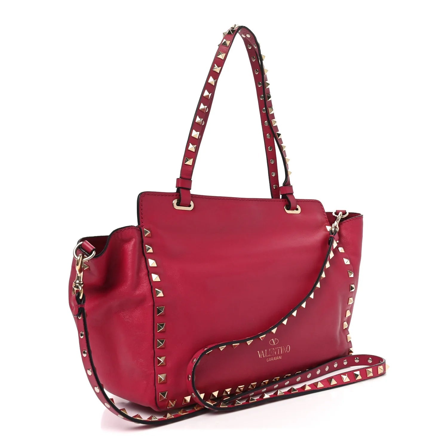 Vitello Small Rockstud Tote Cyclamin