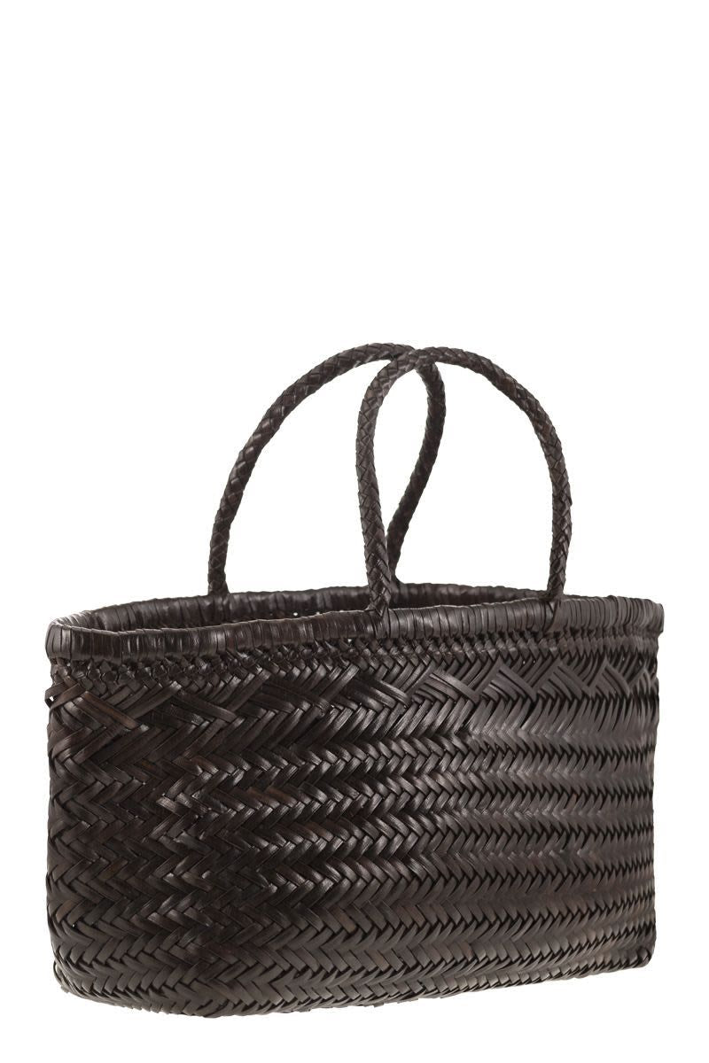 TRIPLE JUMP BIG - WOVEN LEATHER BAG