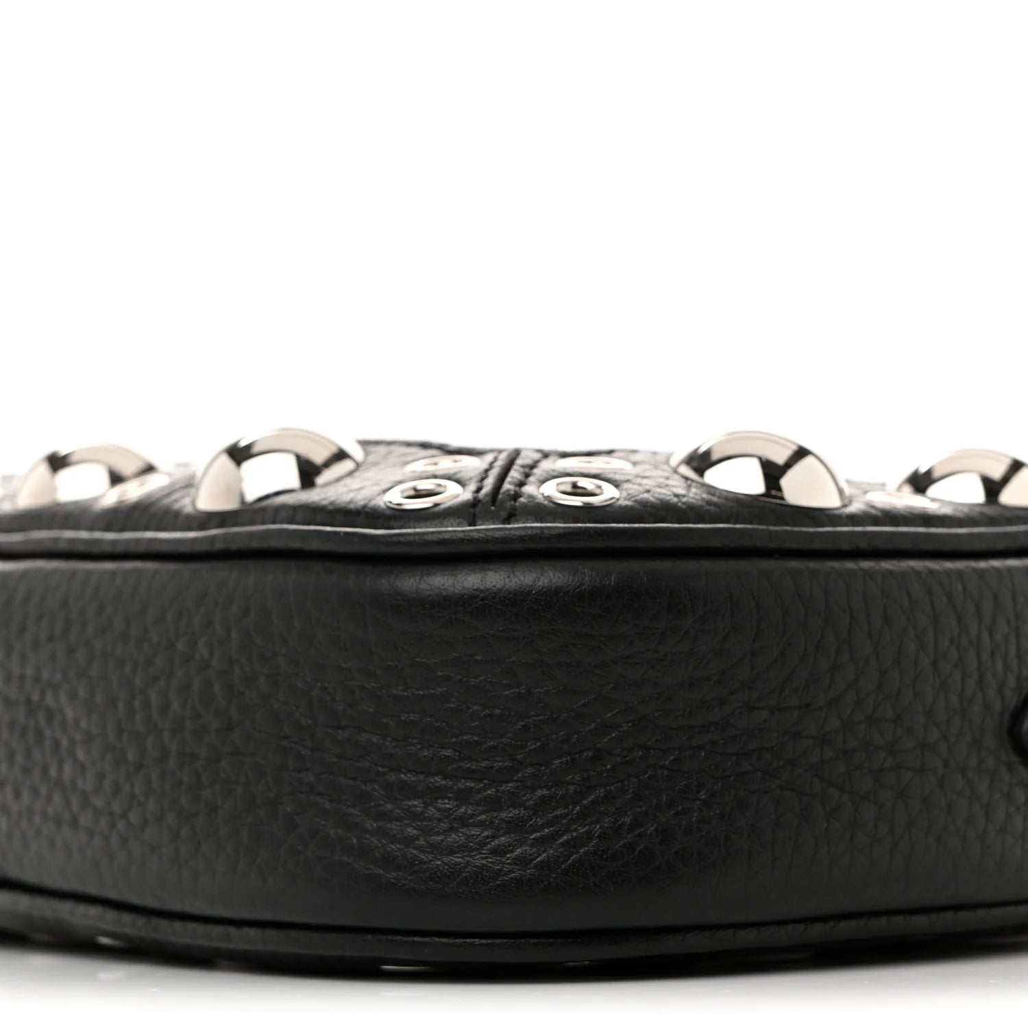 Grainy Calfskin Studded Nellcote Crossbody Bag Black