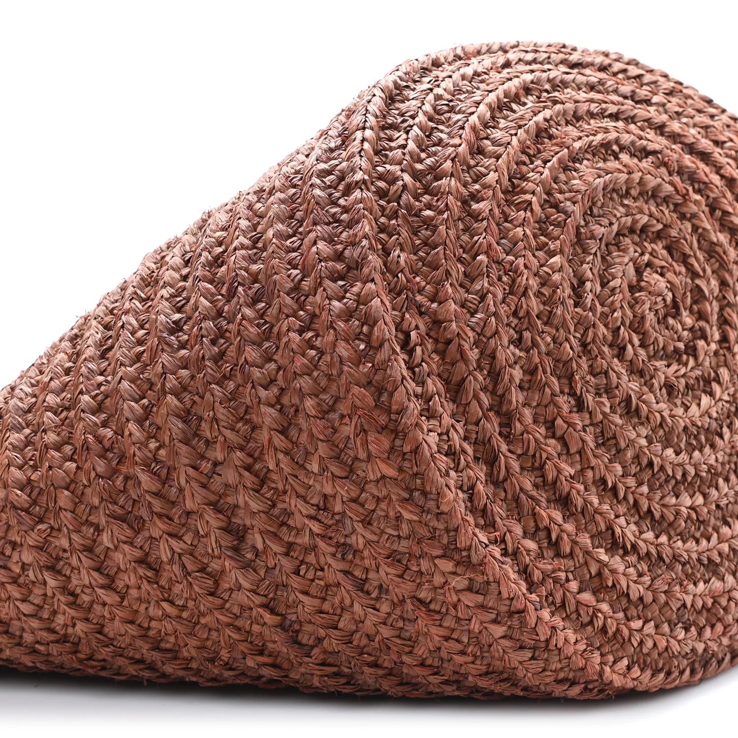 Raffia Calfskin Medium Panier Tote Dark Chocolate