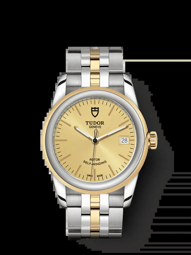Glamour Date, Stainless Steel and 18K Yellow Gold, 36Mm, Ref# M55003-0005