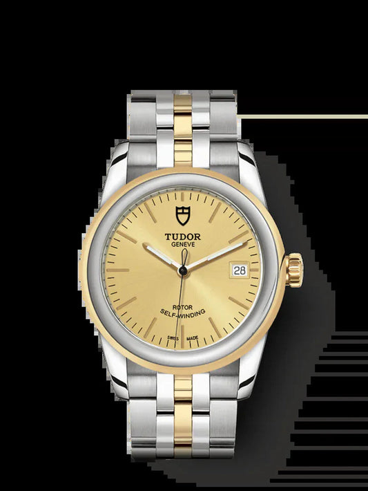 Glamour Date, Stainless Steel and 18K Yellow Gold, 36Mm, Ref# M55003-0005
