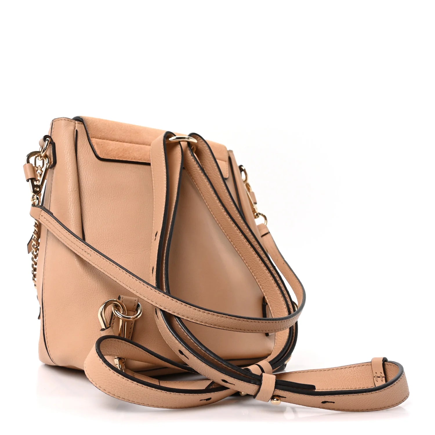 Suede Calfskin Small Faye Backpack Blushy Pink