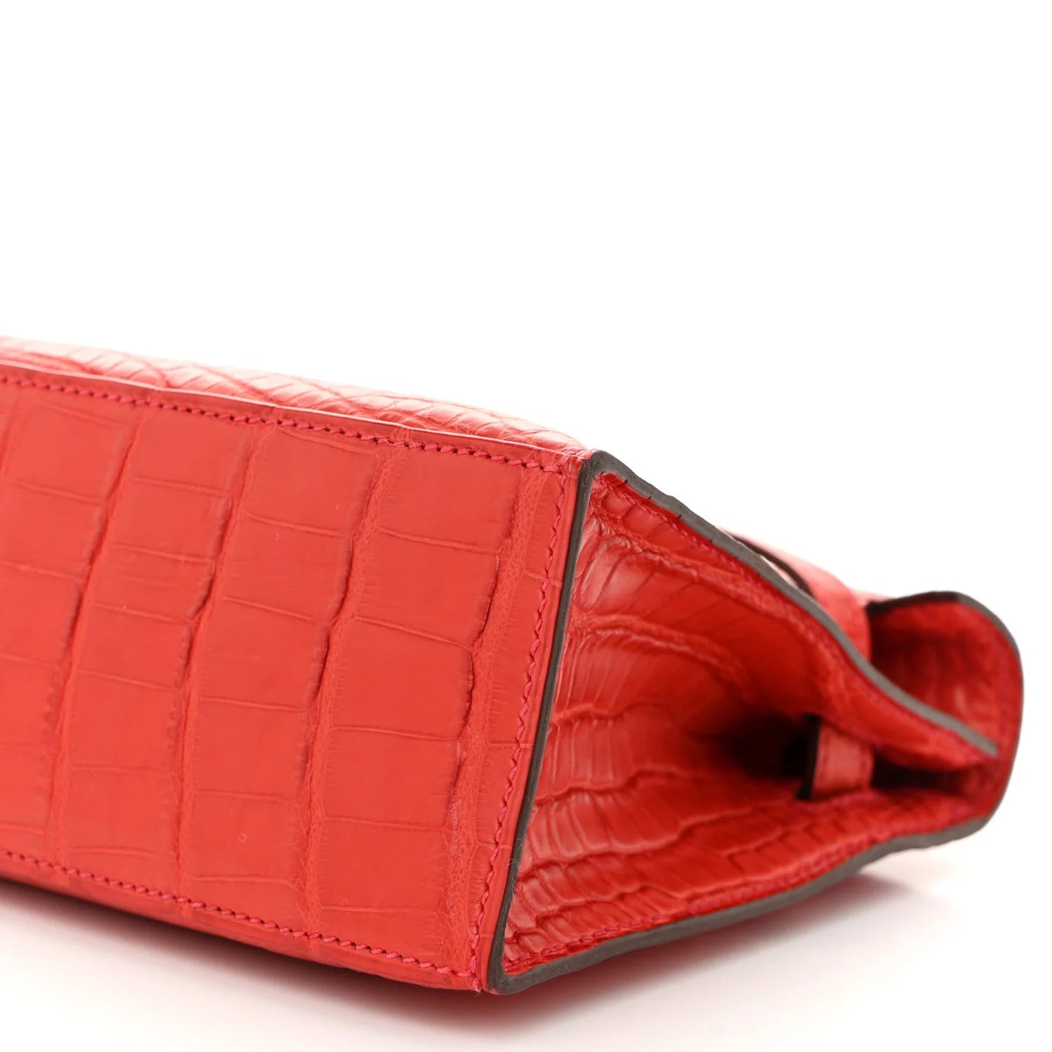 Matte Alligator Kelly Pochette Bougainvillea