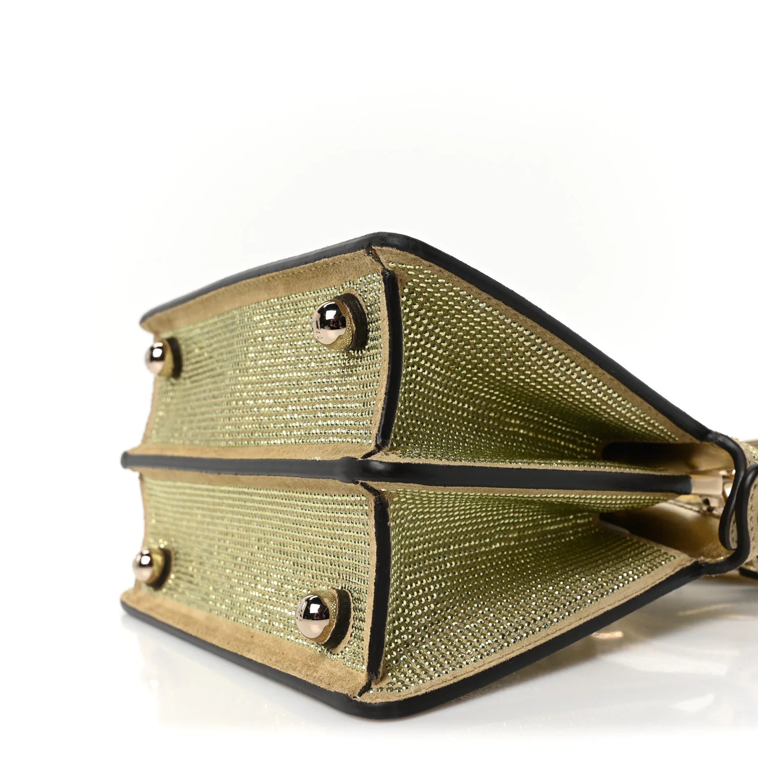 Crystal Vitello Laminato FF Petite Peekaboo I SEE U Satchel Crystal Platinum Light Gold