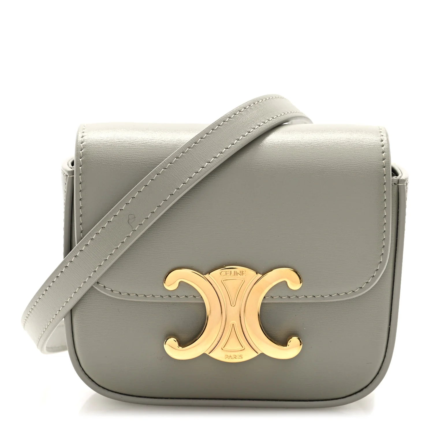Shiny Calfskin Mini Triomphe Chalk