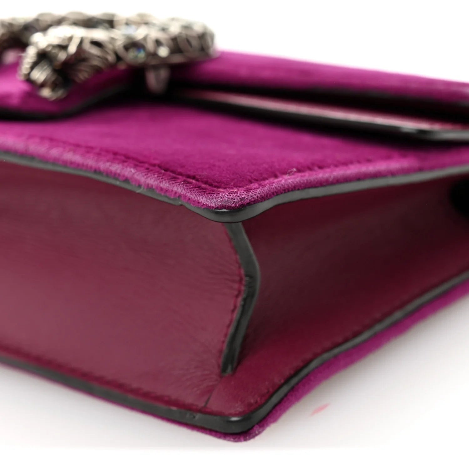 Velvet Super Mini Dionysus Shoulder Bag Fuchsia Violet Cyclamen