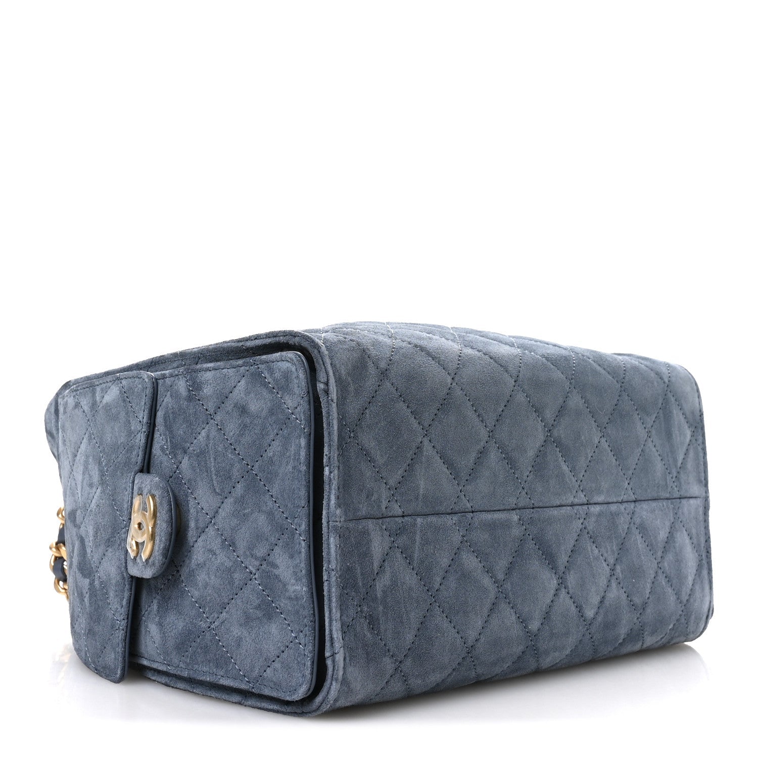 Suede Quilted Small  25 Handbag Blue