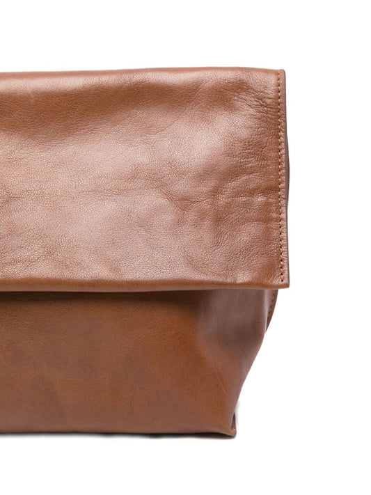 LEATHER FOLDOVER BAG