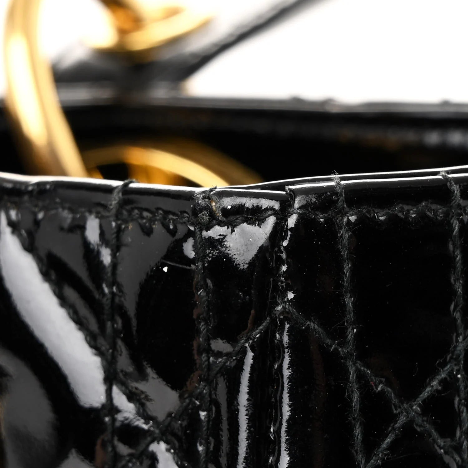 Patent Cannage Medium Lady Dior Black