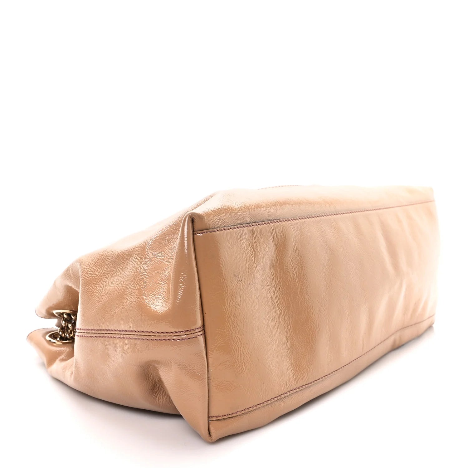 Vernice Naplack Medium Soho Chain Shoulder Bag Dark Cipria