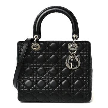 Lambskin Cannage Medium Lady Dior Black