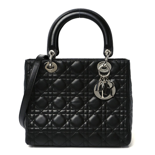 Lambskin Cannage Medium Lady Dior Black