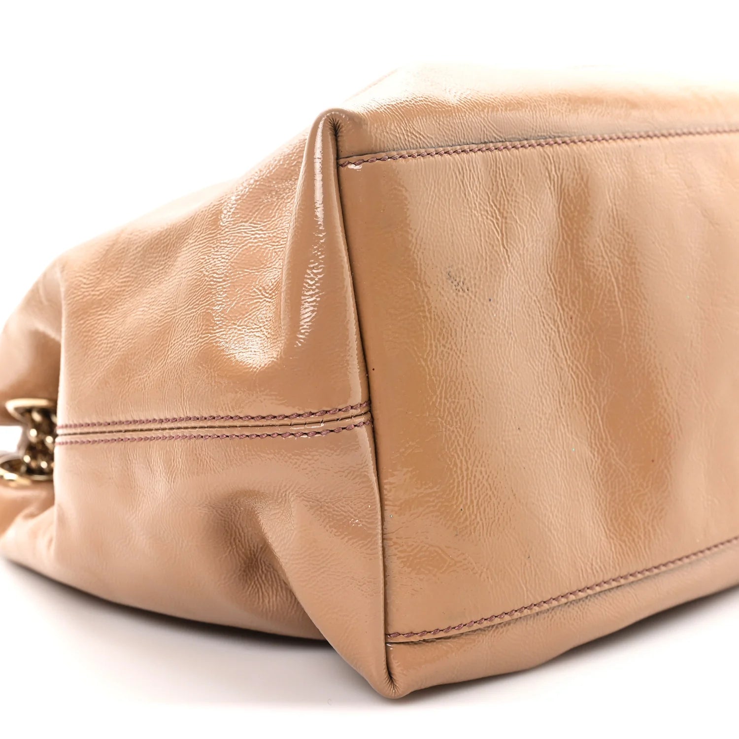 Vernice Naplack Medium Soho Chain Shoulder Bag Dark Cipria