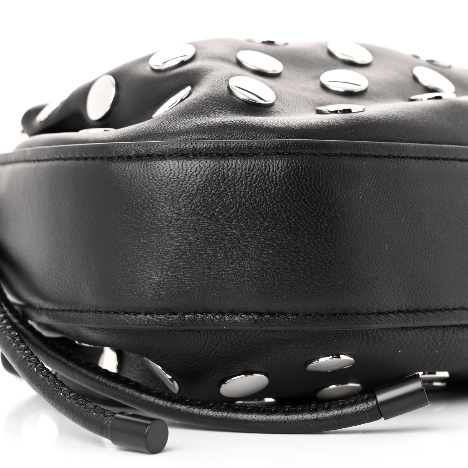 Sheepskin Studded Mini Origami Bag Black