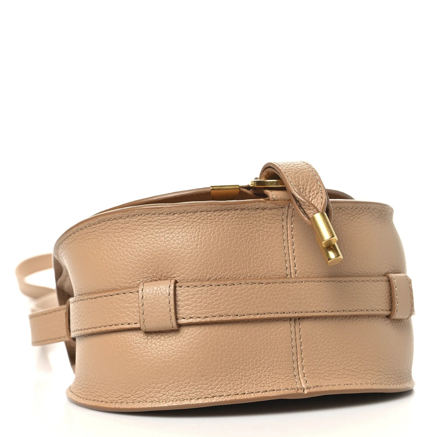Grained Calfskin Small Marcie Saddle Bag Light Tan