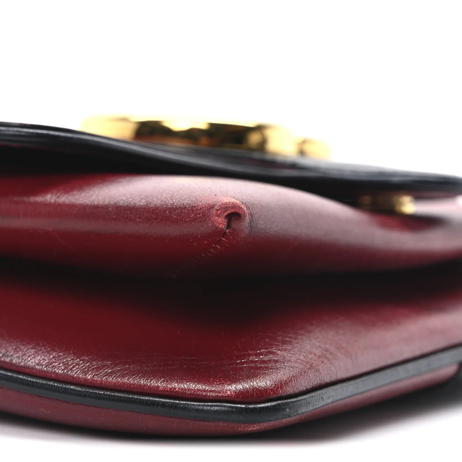 Vitello Palmellato Lux Bi-Color Small Arli Flap Shoulder Bag New Cherry Red Black