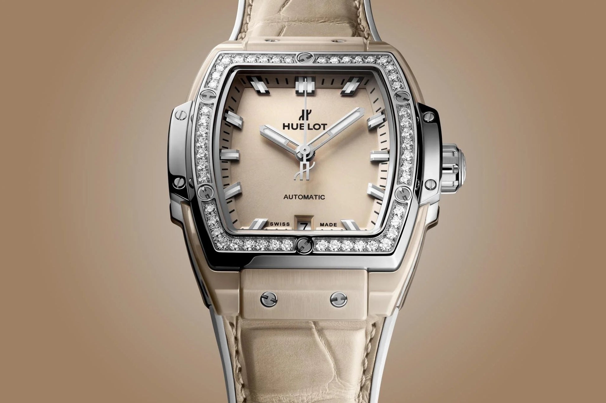Spirit of Big Bang BEIGE CERAMIC TITANIUM DIAMONDS Ref# 665.CZ.891B.LR.1204