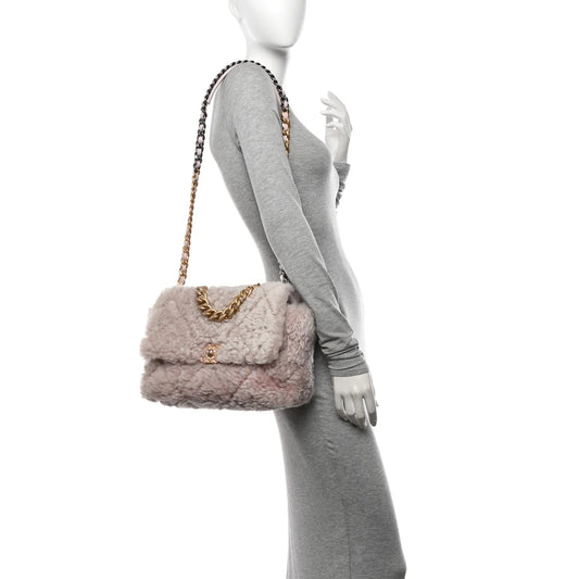 Shearling Sheepskin Medium  19 Flap Light Pink