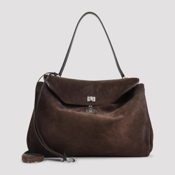 DARK BROWN SUEDE LARGE RODEO HANDBAG