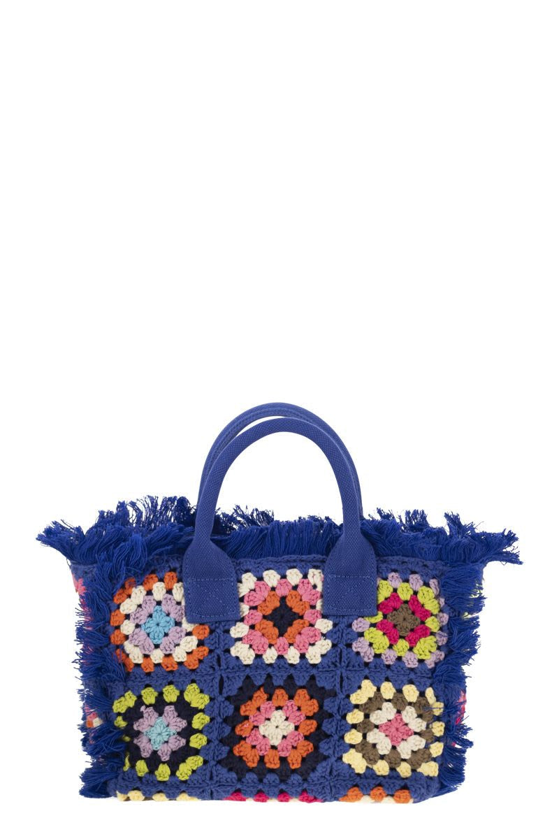 COLETTE CROCHET - HANDBAG with CROCHET FLOWER PATCH