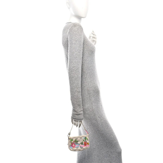 Damier Azur 2021 Christmas Animation Hollywood Mini Pochette Accessories Fuchsia