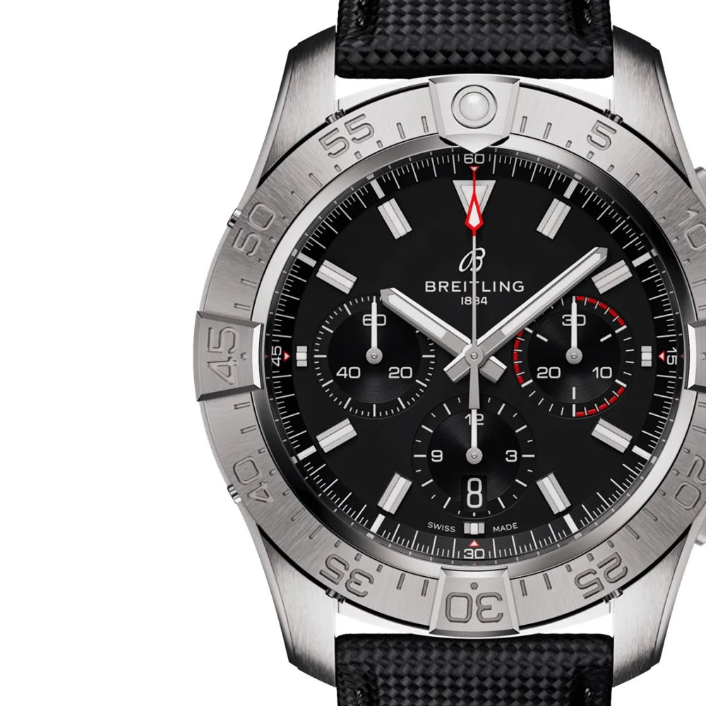 Unworn  Avenger B01 Chronograph 44 Ref# AB0147101B1X1, Box and Papers