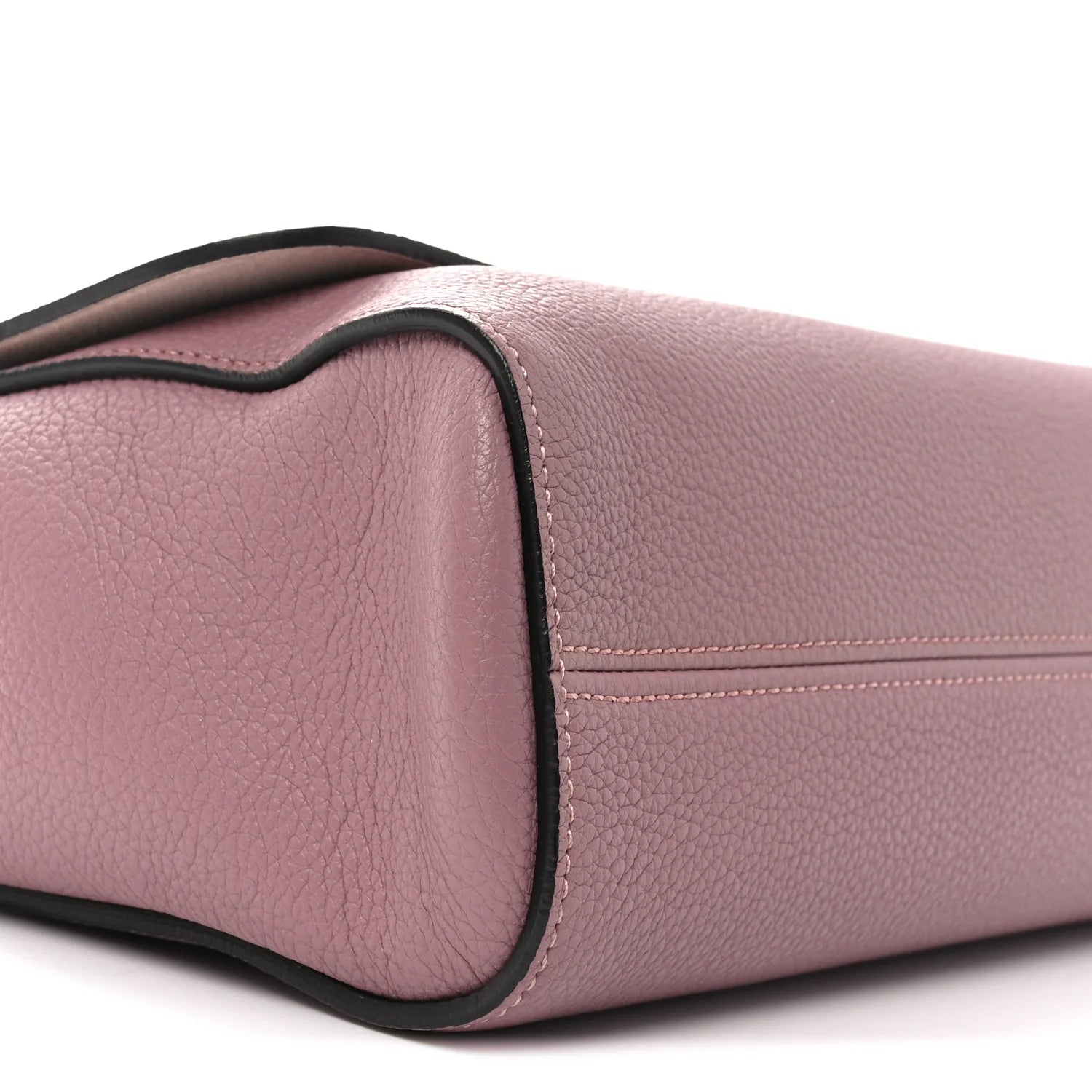 Small Classic Grain Calfskin Medium Lily Flap Mocha Rose